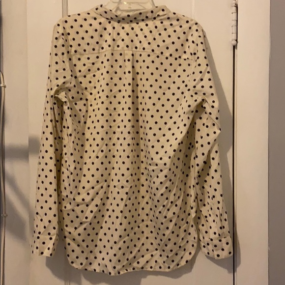 Polka Dot Button Down Long Sleeve Blouse - Picture 6 of 6